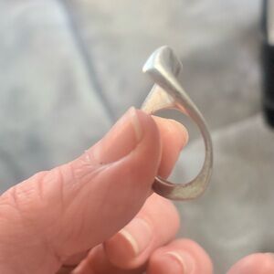Vintage Sculptural Stirling Silver Ring - Sleek Curved Design